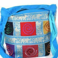 Spiral Patchwork & Jacquard with Elephants Sling Jhola Bag