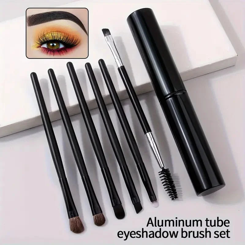 6pcs Eye Makeup Brushes Set Eyeshadow Concealer Eyebrow Lip Blending Brushes Double-ended Eyebrow Eyeliner Brush Cosmestic Tool