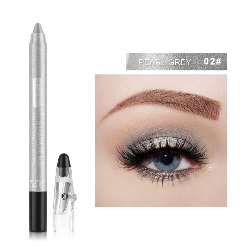 12 Colors Pearlescent Eyeshadow Pen Long Lasting Waterproof Eye Highlighter Shiny Silver Purple Eyeliner Eyeshadow Pen Cosmetics