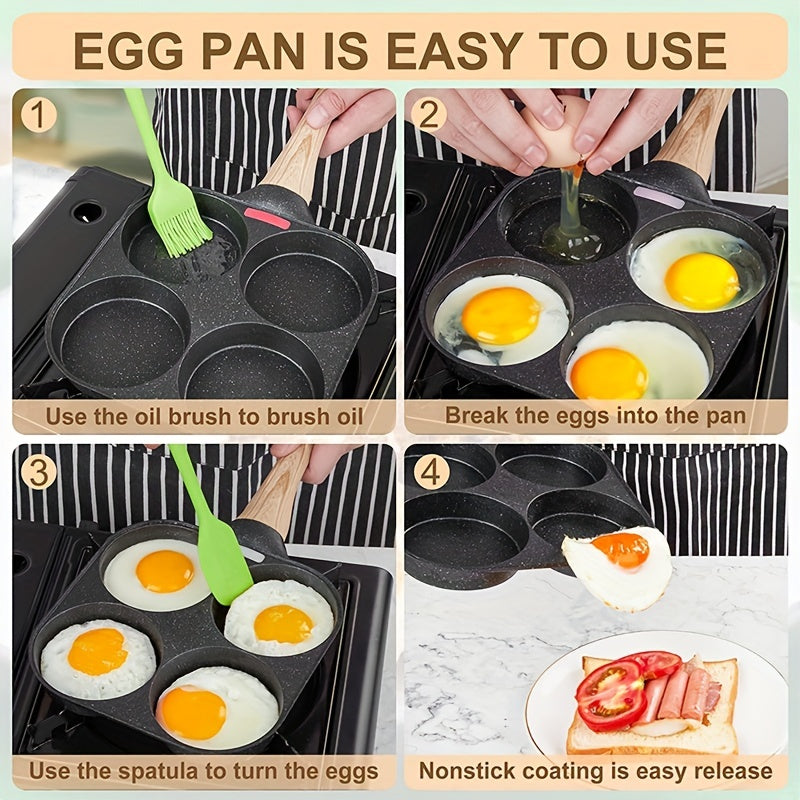 Versatile NonStick Egg Frying Pan with Cast Iron Handle