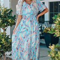 Wrap V Neck Floral Maxi Dress SIZE SML