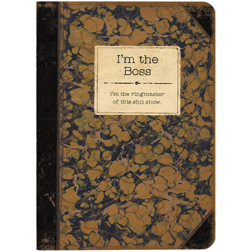 I'm The Boss Rustic Printed Journal | Lays Flat | Printed with Designs