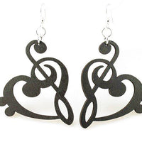 Treble Clef Heart Earrings # 1109