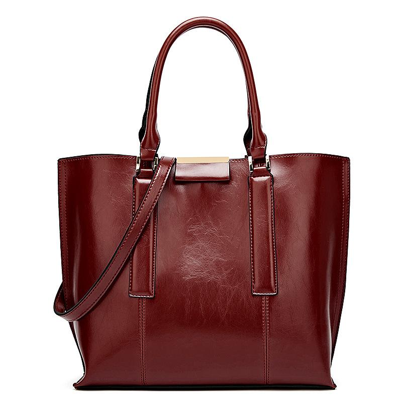 Large Oil Wax Leather Handbag For Women Variety of Colours