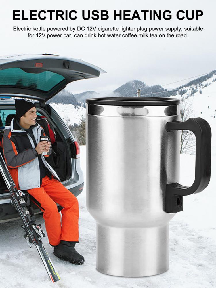 Stainless Steel Vehicle Heating Cup Electric Car Kettle