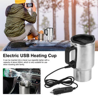 Stainless Steel Vehicle Heating Cup Electric Car Kettle