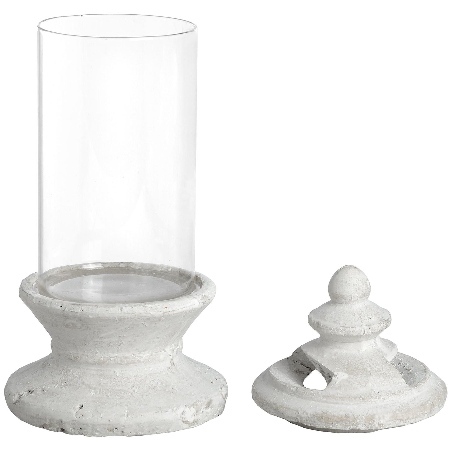 Glass Candle Holder Marble Shabby Chic