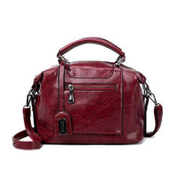 Retro High Quality Oil-wax Leather Lady's Messenger Bag