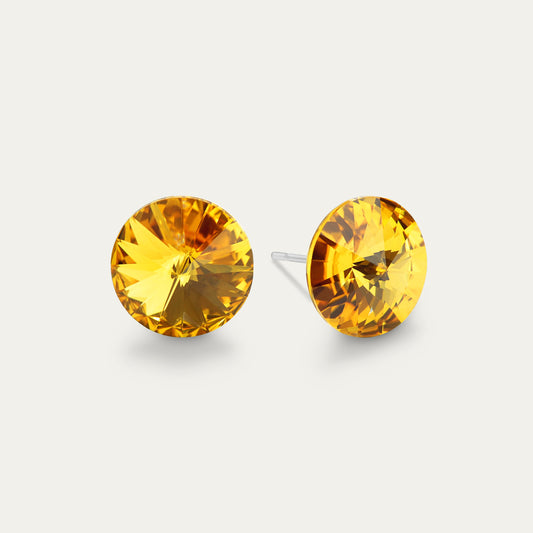 Ella - Sunflower - 10mm Yellow Color Crystal - Hypoallergenic