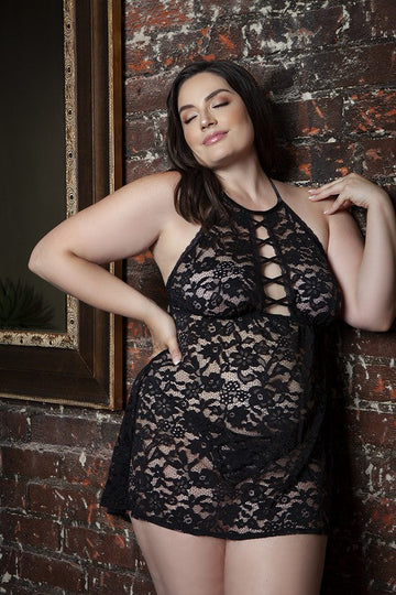 Rue Chemise Lingerie Plus Size Black Lace