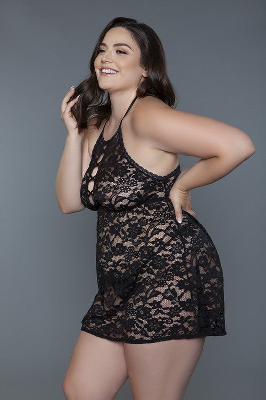 Rue Chemise Lingerie Plus Size Black Lace