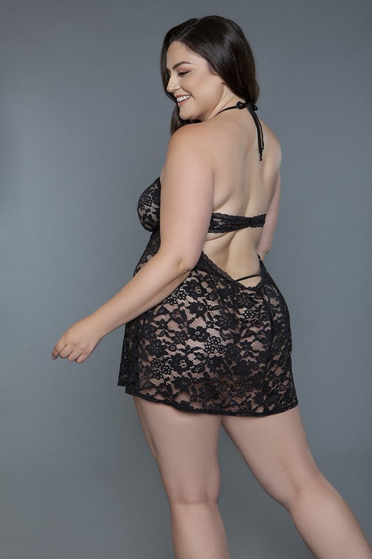 Rue Chemise Lingerie Plus Size Black Lace