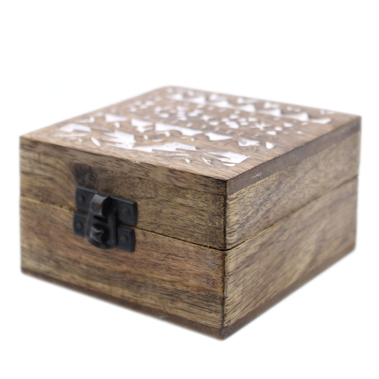 White Washed Wooden Box - Slavic Design Small