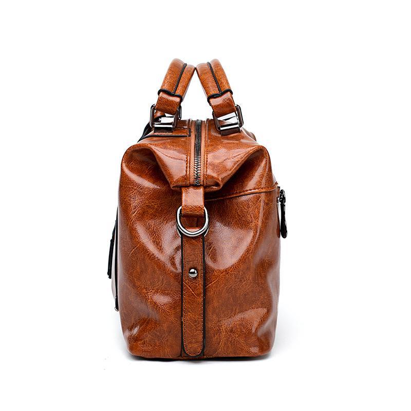 Retro High Quality Oil-wax Leather Lady's Messenger Bag