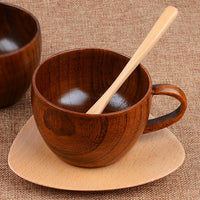 Wooden Coffee Mug and Spoon Set