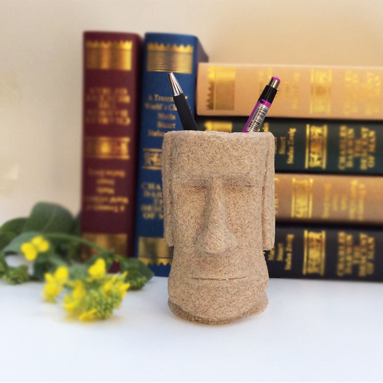 Easter Island Moai Pen Container