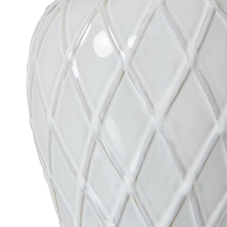 White Ceramic Ginger Jar Lamp