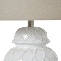 White Ceramic Ginger Jar Lamp