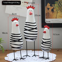 Wooden Chicken Set Country Decor