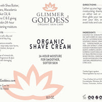 Organic Shave Cream w/Aloe, Coconut Oil & Shea Butter