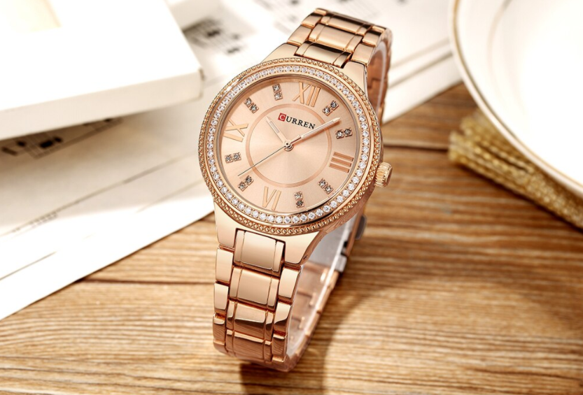 Women's Timeless Rose Gold and Diamonties Watch