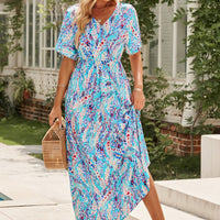 Wrap V Neck Floral Maxi Dress SIZE SML