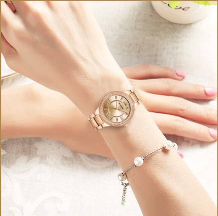 Women's Timeless Rose Gold and Diamonties Watch