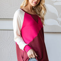 HOPELY Color Block Long Sleeve T-Shirt