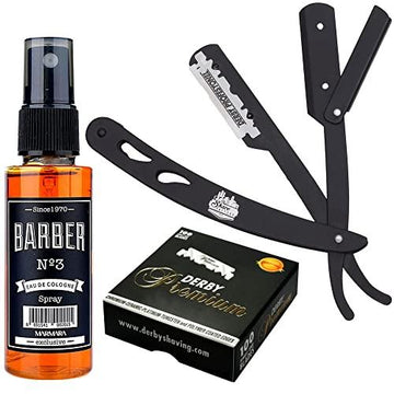 Shave Straight Edge Razor Kit (Black/Barber No3 Cologne