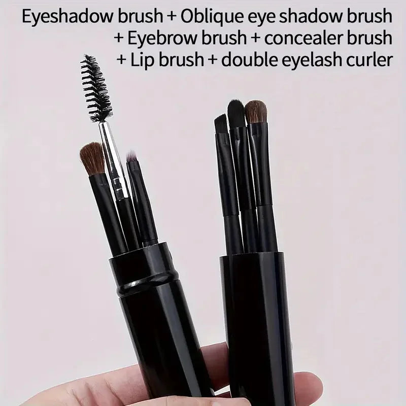 6pcs Eye Makeup Brushes Set Eyeshadow Concealer Eyebrow Lip Blending Brushes Double-ended Eyebrow Eyeliner Brush Cosmestic Tool