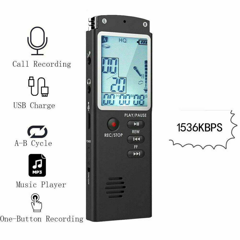 32G Voice Activated Mini Digital Sound Audio Recorder Dictaphone MP3