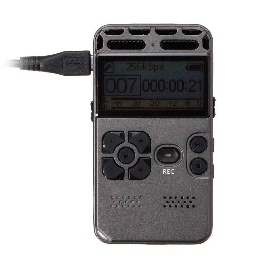 64GB Rechargeable LCD Digital Audio Sound Voice Recorder Dictaphone