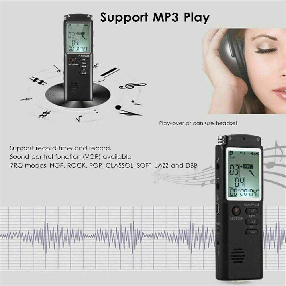 32G Voice Activated Mini Digital Sound Audio Recorder Dictaphone MP3