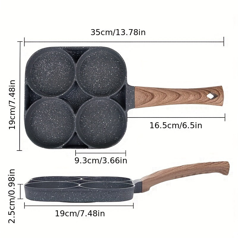 Versatile NonStick Egg Frying Pan with Cast Iron Handle