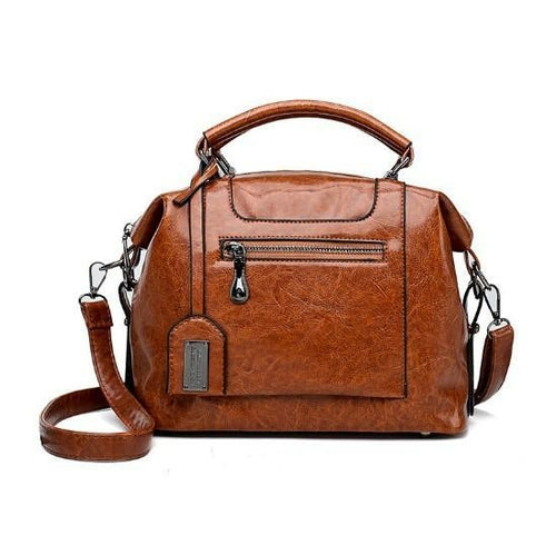 Retro High Quality Oil-wax Leather Lady's Messenger Bag