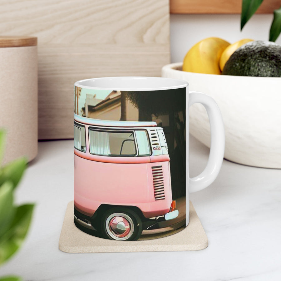 Retro Pink Van Coffee Tea Mug