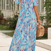 Wrap V Neck Floral Maxi Dress SIZE SML