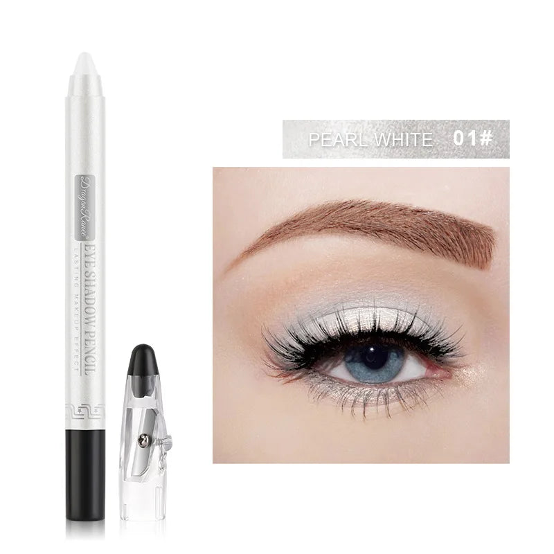 12 Colors Pearlescent Eyeshadow Pen Long Lasting Waterproof Eye Highlighter Shiny Silver Purple Eyeliner Eyeshadow Pen Cosmetics