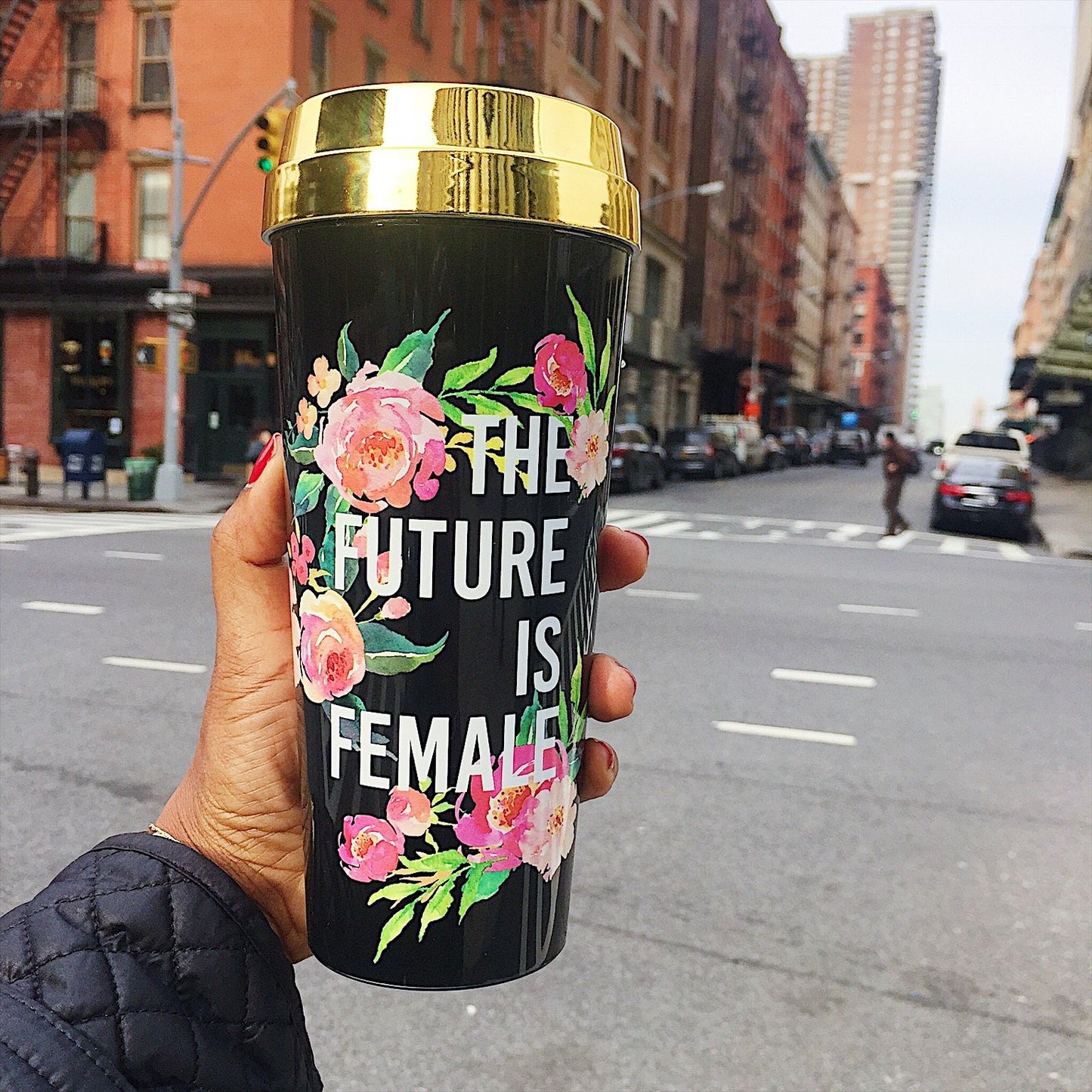 The Future Is Female :: Travel Mug Tumbler