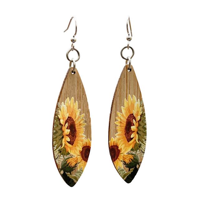 Sunflower Bamboo Earrings Trending