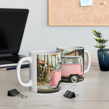 Retro Pink Van Coffee Tea Mug