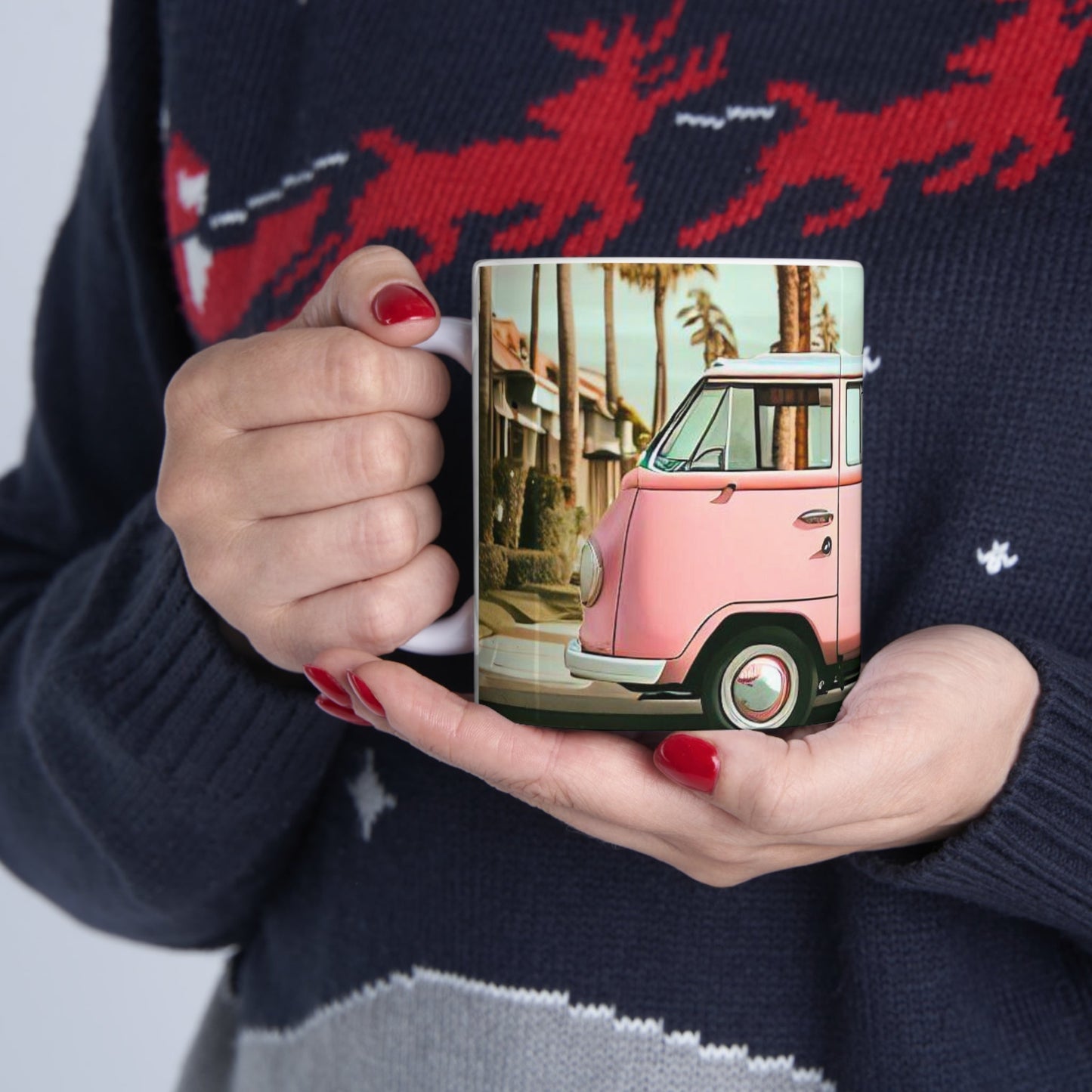 Retro Pink Van Coffee Tea Mug