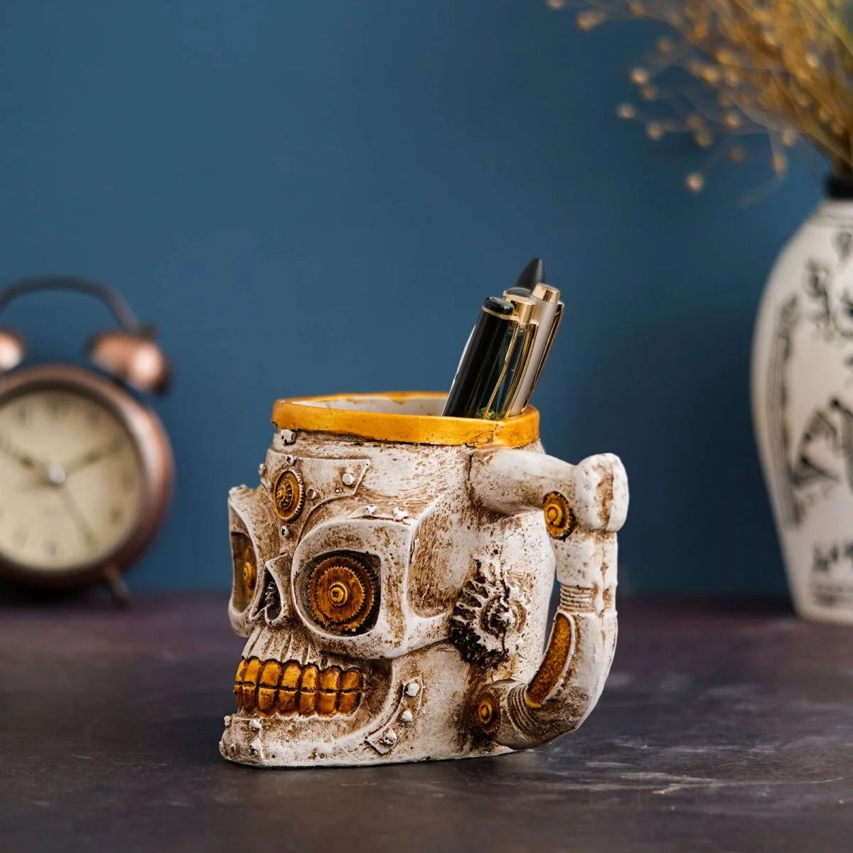 Mug Viking Warrior Skull Pen Holder