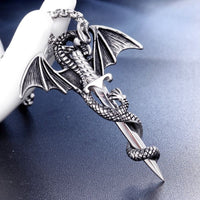 Flying Dragon With Sword Necklace