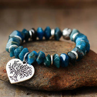 Tree of Life Apatite Stretch Bracelet