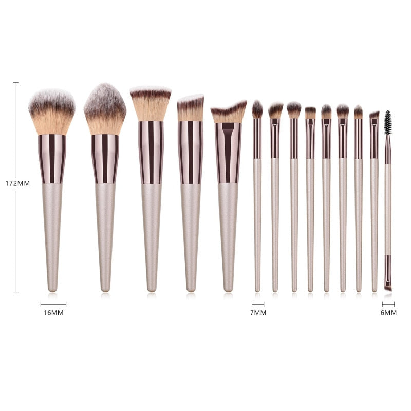 14pcs Fashionable Brushes Contour Blush Makeup Professional Foundation