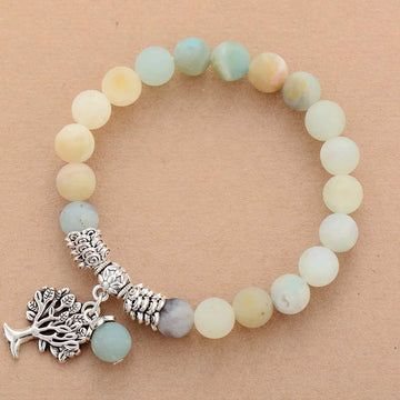 Tree of Life Amazonite Charm Bracelet