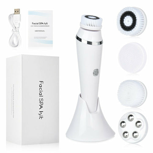 4 in 1 Facial Cleansing Brush Rechargeable Electric Waterproof Spin