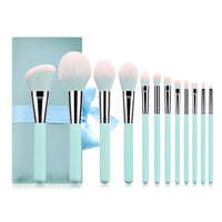 12pcs/set Makeup Brushes Light Blue Beauty Cosmetics Foundation Blush