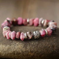 Tree of Life Rhodonite Stretch Bracelet